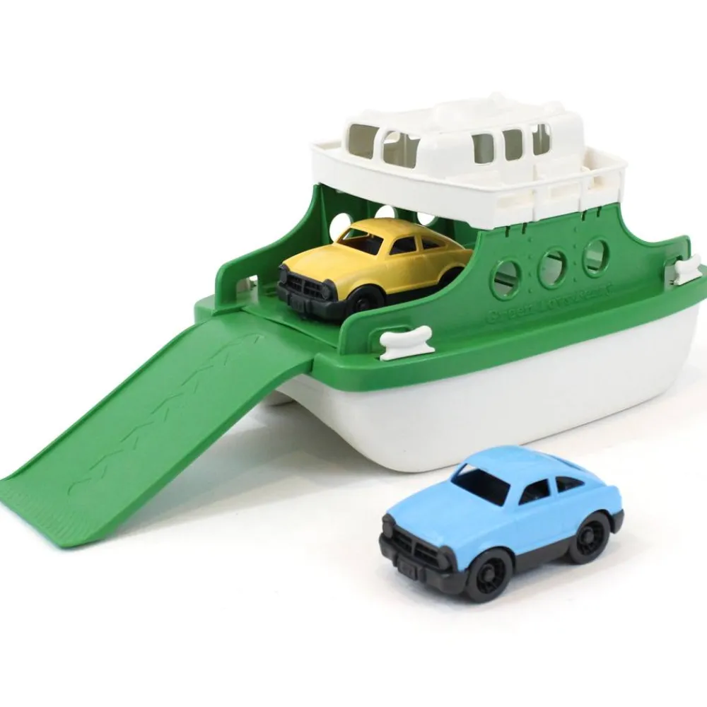 ferry_boat__greenwhite_0.webp Sale Ferry Boat – Green/White Wooden Toy Cars For Children