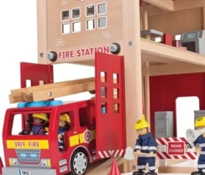 Sale Fire Station Traditional Wooden Toys