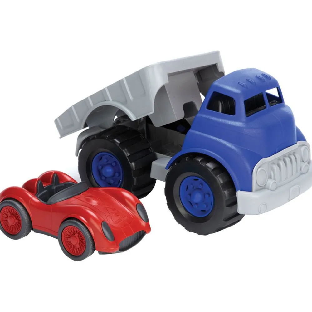 flatbed_truck_with_race_c_0.webp Fashion Flatbed Truck with Race Car Wooden Toy Cars For Children