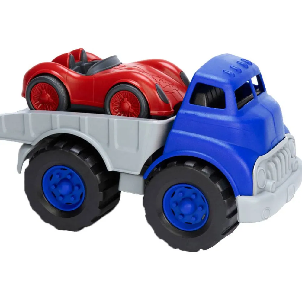 flatbed_truck_with_race_c_1.webp Fashion Flatbed Truck with Race Car Wooden Toy Cars For Children