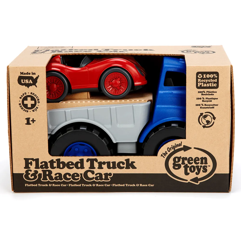 flatbed_truck_with_race_c_3.webp Fashion Flatbed Truck with Race Car Wooden Toy Cars For Children