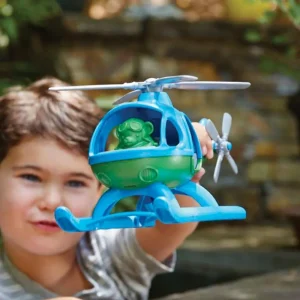 Hot Helicopter (Blue) Wooden Toy Cars For Children