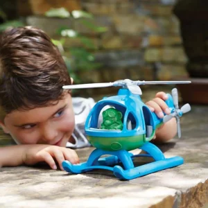 Hot Helicopter (Blue) Wooden Toy Cars For Children