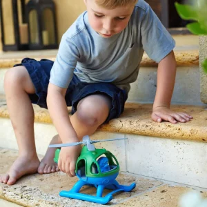 Hot Helicopter (Green) Wooden Toy Cars For Children