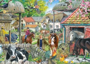 Online Horseshoe Farm – BIG 250 Piece Jigsaw Puzzle Children's Wooden Puzzles