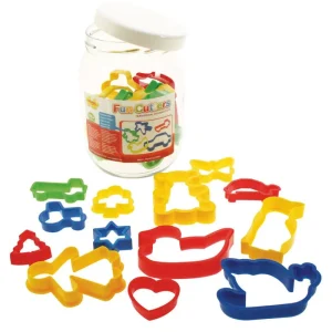 Discount Jar of 24 Pastry Cutters Wooden Toy Food Sets