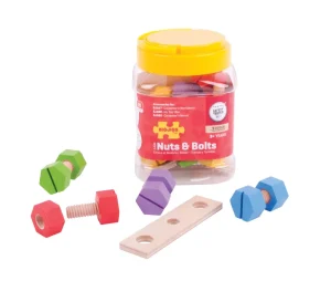 Clearance Jar of Nuts and Bolts Wooden Puzzles And Activity Toys | Toy Tool Sets
