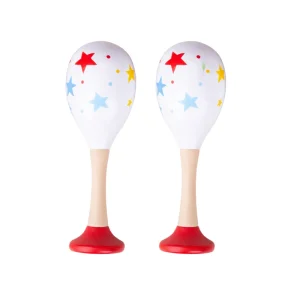 Best Junior Maraca (One Pair – Red) Traditional Wooden Toys | Gifts For 5 Yr Olds