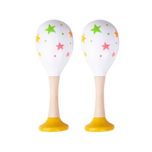 Fashion Junior Maraca (One Pair – Yellow) Traditional Wooden Toys | Gifts For 5 Yr Olds