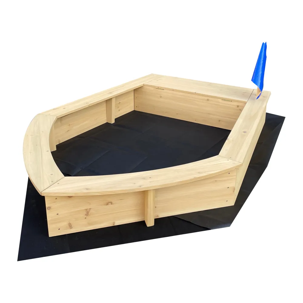 kids_boat_sandpit_with_se_1.webp Outlet Kids Boat Sandpit with Seating and Cover Outdoor Garden Toys