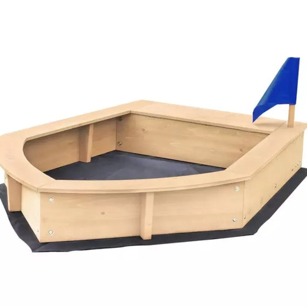 kids_boat_sandpit_with_se_2.webp Outlet Kids Boat Sandpit with Seating and Cover Outdoor Garden Toys