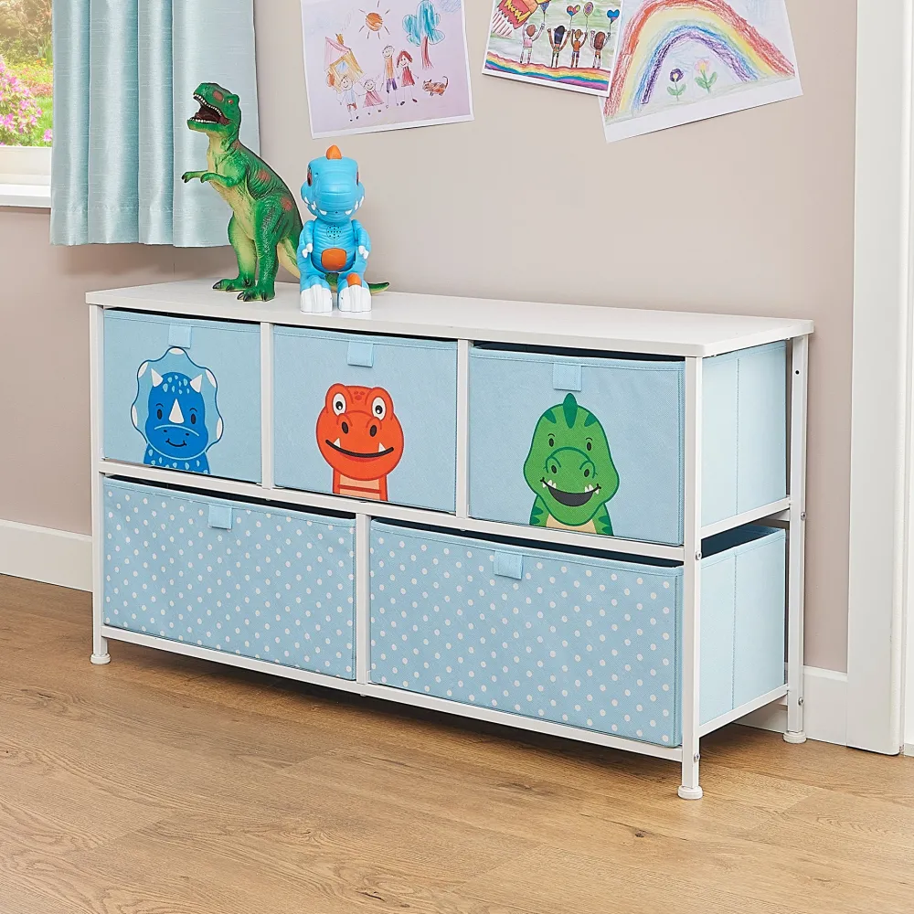 kids_dinosaur__drawer_sto_0.webp Fashion Kids Dinosaur 5 Drawer Storage Chest Kids Kid’s Furniture