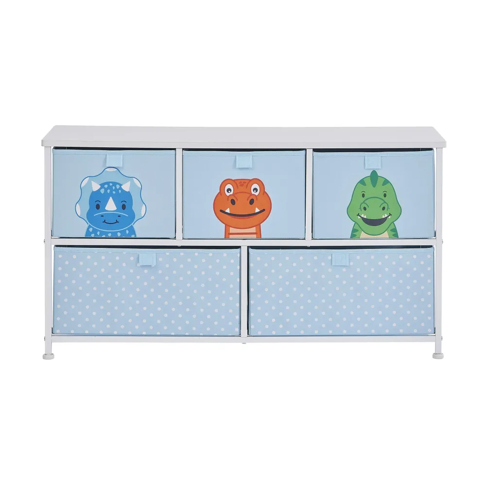 kids_dinosaur__drawer_sto_2.webp Fashion Kids Dinosaur 5 Drawer Storage Chest Kids Kid’s Furniture