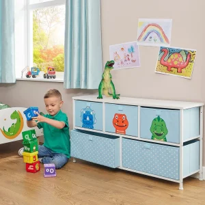 Fashion Kids Dinosaur 5 Drawer Storage Chest Kids Kid’s Furniture