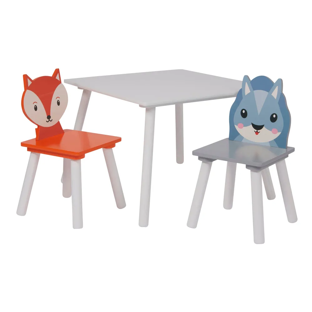 kids_fox_and_squirrel_tab_1.webp New Kid’s Fox and Squirrel Table and Two Chairs Set Kids Kid’s Furniture