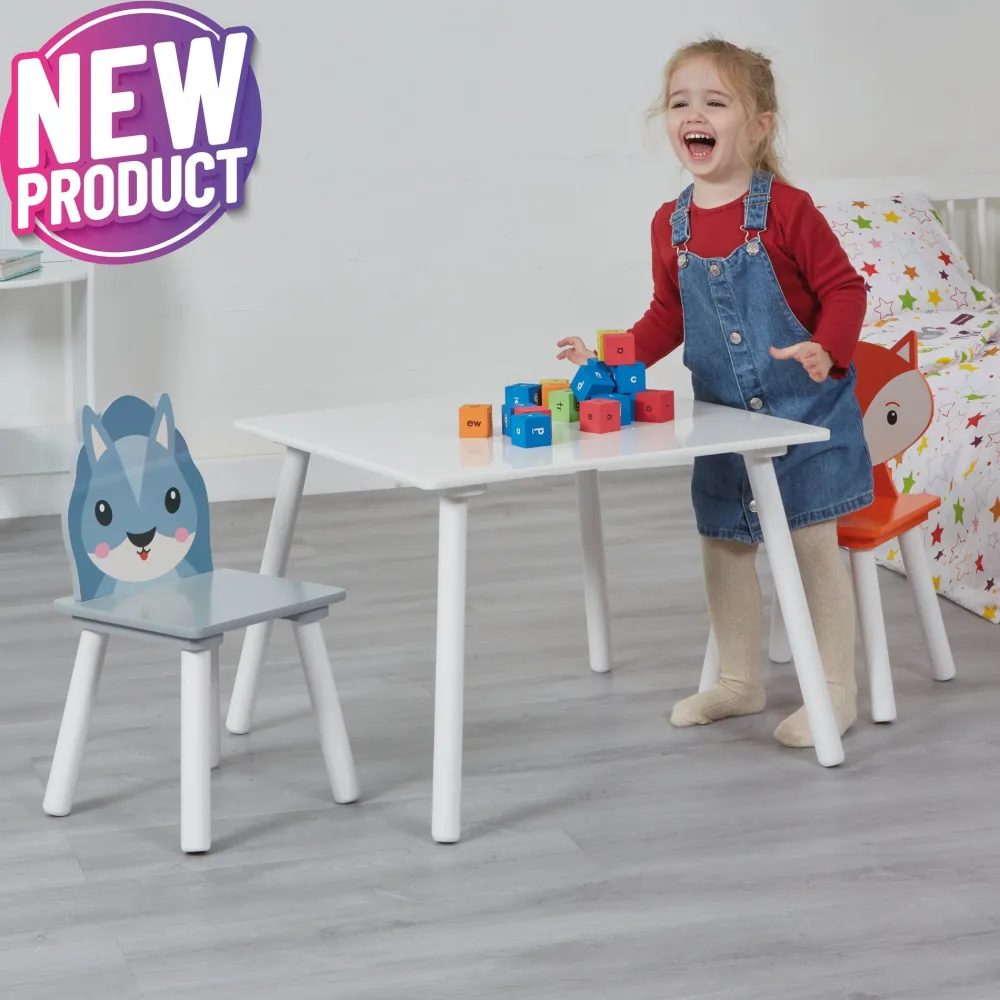 kids_fox_and_squirrel_tab_3.webp New Kid’s Fox and Squirrel Table and Two Chairs Set Kids Kid’s Furniture