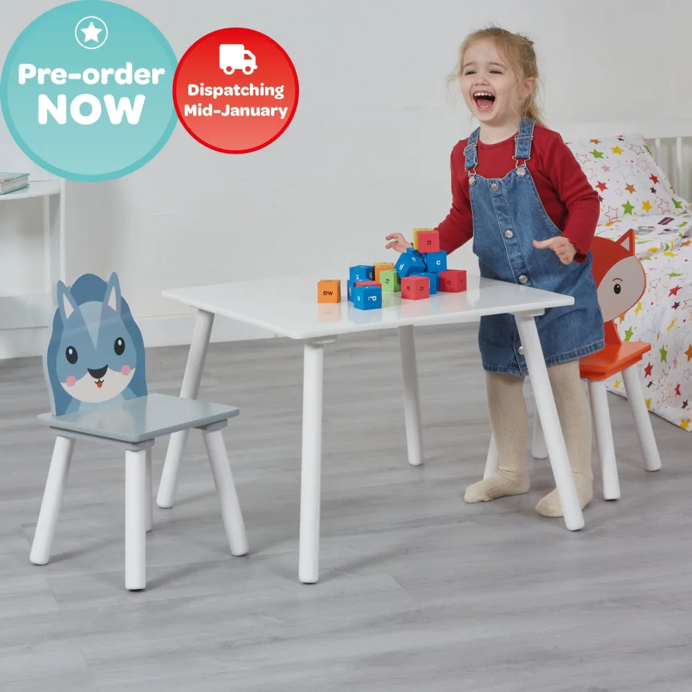 kids_fox_and_squirrel_tab_4.webp New Kid’s Fox and Squirrel Table and Two Chairs Set Kids Kid’s Furniture