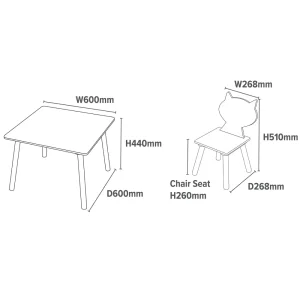 New Kid’s Fox and Squirrel Table and Two Chairs Set Kids Kid’s Furniture