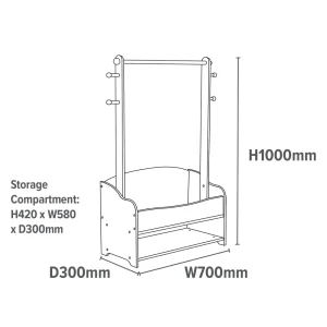 Outlet Kids Hanging Rail with Extra Storage Kids Kid’s Furniture