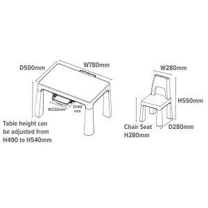 Hot Kids Height Adjustable Table and Chairs Set Kids Kid’s Furniture
