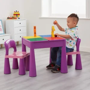 Clearance Kids 5-in-1 Activity Table and 2 Chairs Set Kids Kid’s Furniture