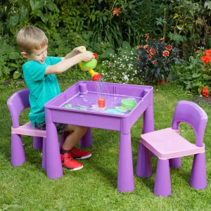 Clearance Kids 5-in-1 Activity Table and 2 Chairs Set Kids Kid’s Furniture