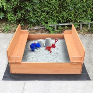 Hot Kids Sandpit With Seating and Cover Outdoor Garden Toys