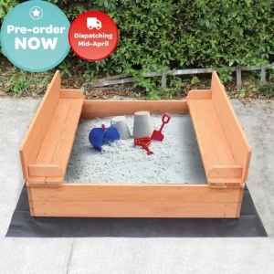 Hot Kids Sandpit With Seating and Cover Outdoor Garden Toys
