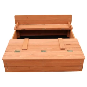 Hot Kids Sandpit With Seating and Cover Outdoor Garden Toys