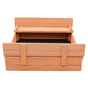 Hot Kids Sandpit With Seating and Cover Outdoor Garden Toys