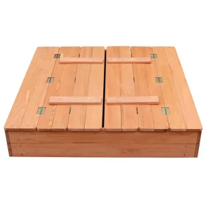 Hot Kids Sandpit With Seating and Cover Outdoor Garden Toys