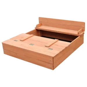 Hot Kids Sandpit With Seating and Cover Outdoor Garden Toys