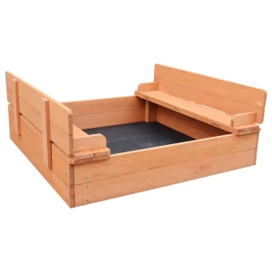 Hot Kids Sandpit With Seating and Cover Outdoor Garden Toys