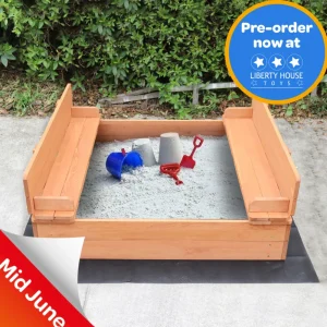 Hot Kids Sandpit With Seating and Cover Outdoor Garden Toys