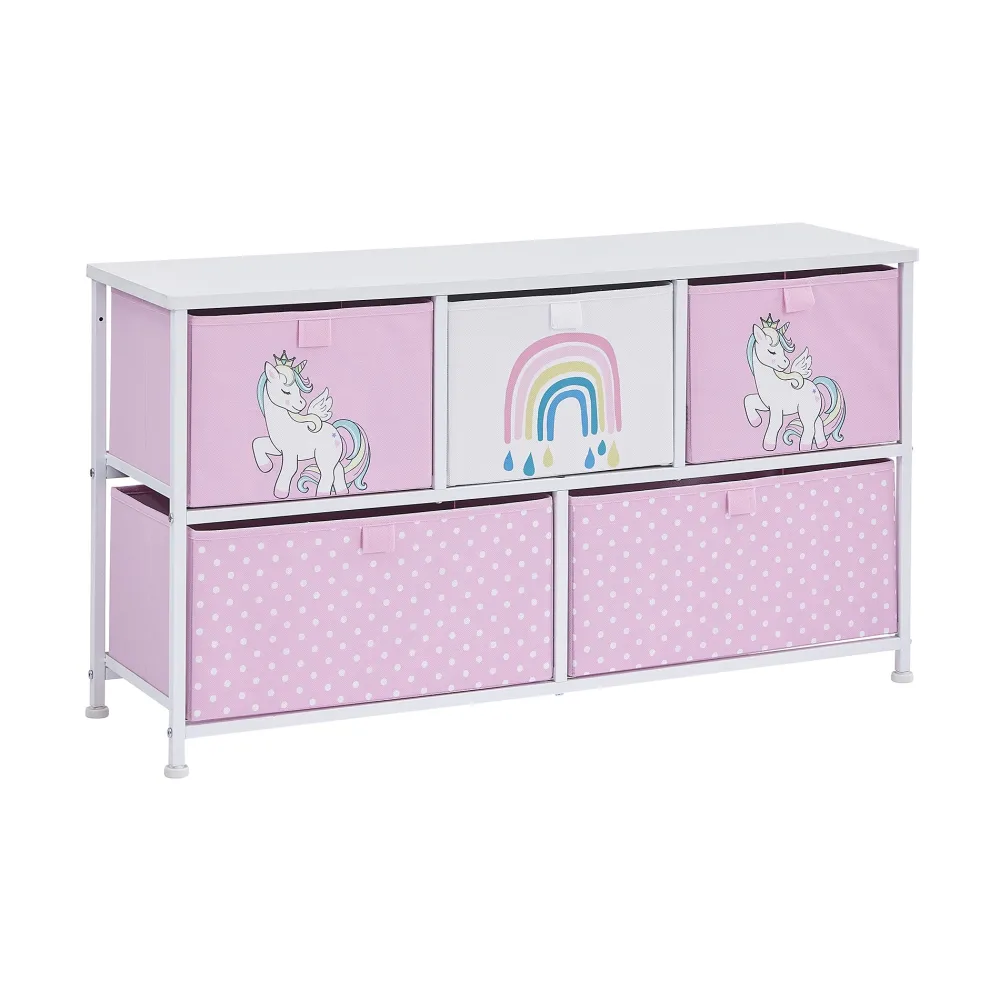 kids_unicorn__drawer_stor_1.webp New Kids Unicorn 5 Drawer Storage Chest Kids Kid’s Furniture