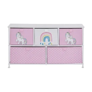 New Kids Unicorn 5 Drawer Storage Chest Kids Kid’s Furniture