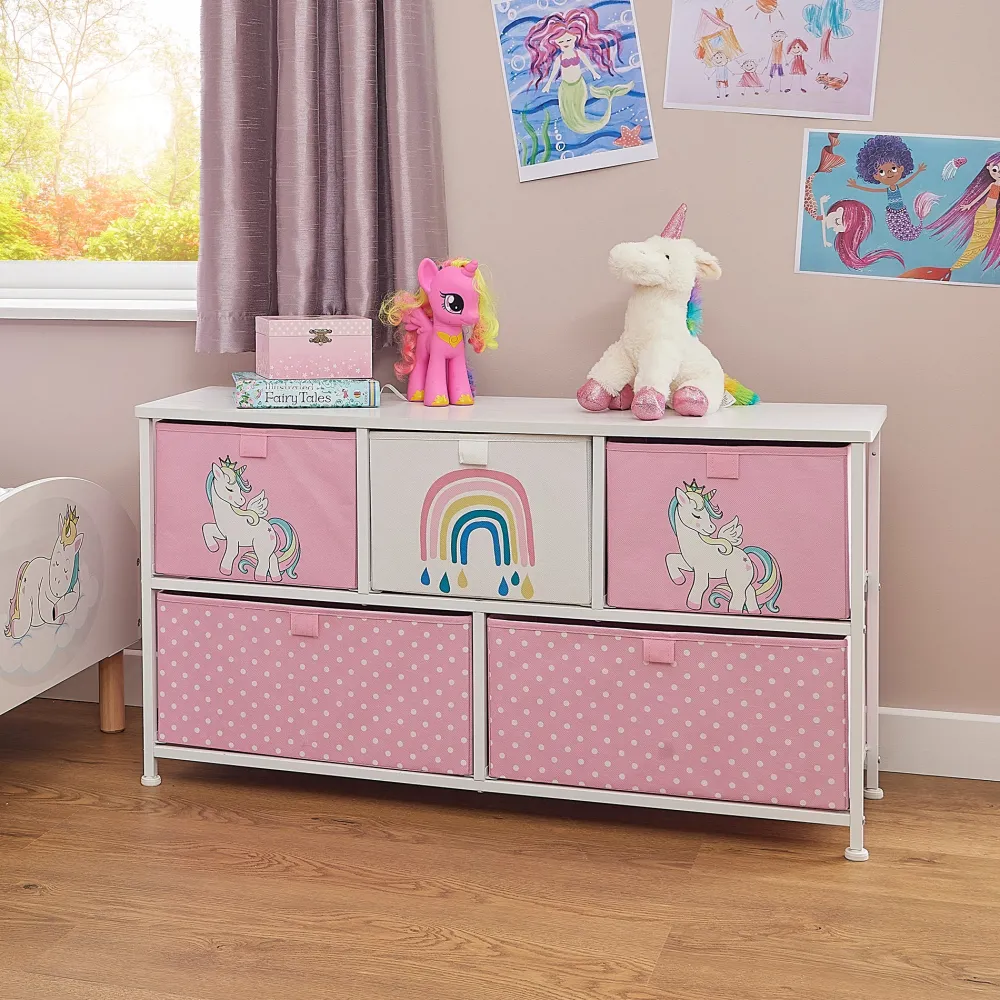 kids_unicorn__drawer_stor_4.webp New Kids Unicorn 5 Drawer Storage Chest Kids Kid’s Furniture