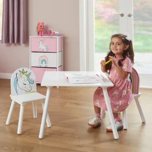Fashion Kids Unicorn Table and Chair Set Kids Kid’s Furniture