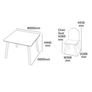 Fashion Kids Unicorn Table and Chair Set Kids Kid’s Furniture