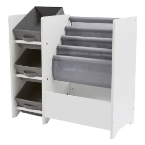 New Kids White Display Unit With Fabric Storage Boxes Kids Kid’s Furniture