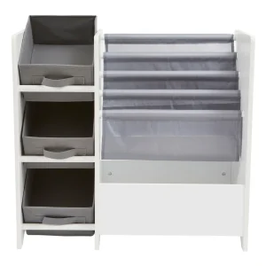 New Kids White Display Unit With Fabric Storage Boxes Kids Kid’s Furniture