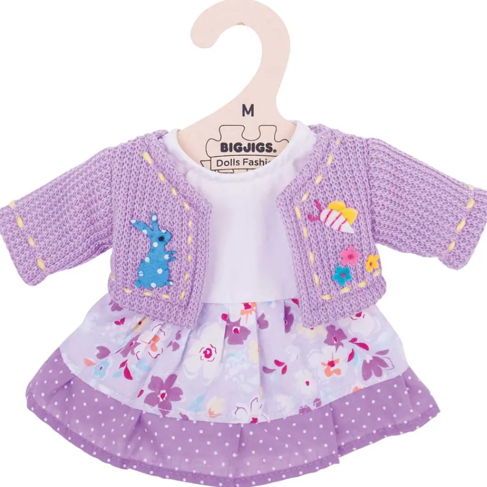 lilac_dress_and_cardigan__0.webp Online Lilac Dress and Cardigan (for Size Medium Doll) Soft Rag Dolls | Soft Toys