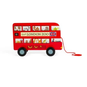 Sale London Bus Pull Along Traditional Wooden Toys | Wooden Push And Pull Along Toys