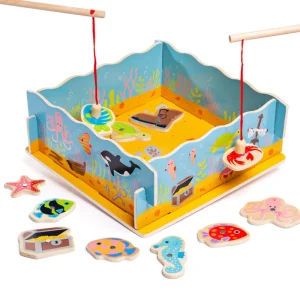 Sale Magnetic Fishing Game with Base Traditional Wooden Games