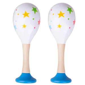Fashion Maraca (One Pair – Blue) Traditional Wooden Toys | Gifts For 5 Yr Olds