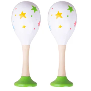 Fashion Maraca (One Pair – Green) Traditional Wooden Toys | Gifts For 5 Yr Olds