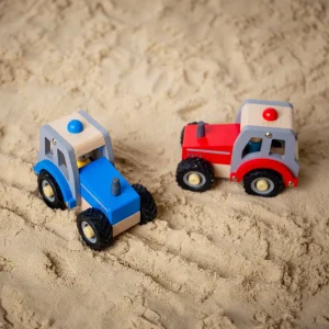 Discount Mini Blue Tractor Wooden Puzzles And Activity Toys | Wooden Toy Cars For Children