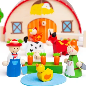 Fashion Mini Farm Playset Wooden Animal Toys | Wooden Farm Sets & Animal Toys