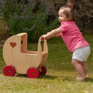 Clearance Dolls Pram Natural Birch Veneer Traditional Wooden Toys | Prams & Cradles