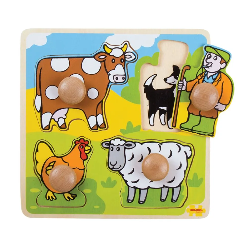 my_first_peg_puzzle_farm_0.webp Clearance My First Peg Puzzle Farm Wooden Puzzles And Activity Toys | Children's Wooden Puzzles